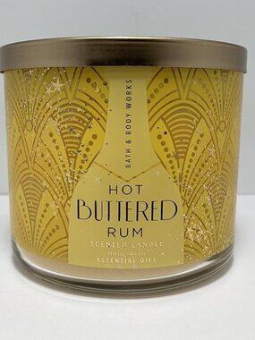 Bath & Body Works Hot Buttered Rum Scented Candle, 14.5 oz Roaring 20s Golden